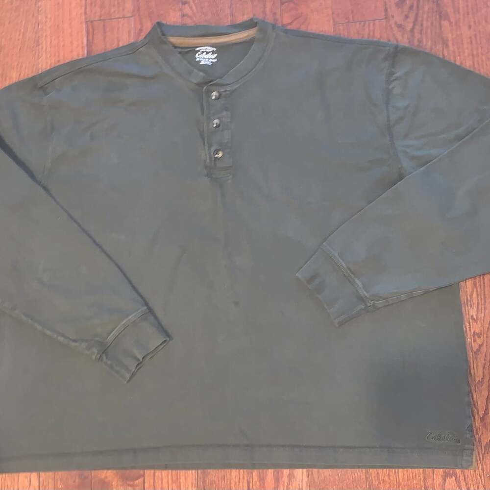 Cabela’s Men’s Forest‎ Green Henley Long Sleeve Shirt 3XL Regular